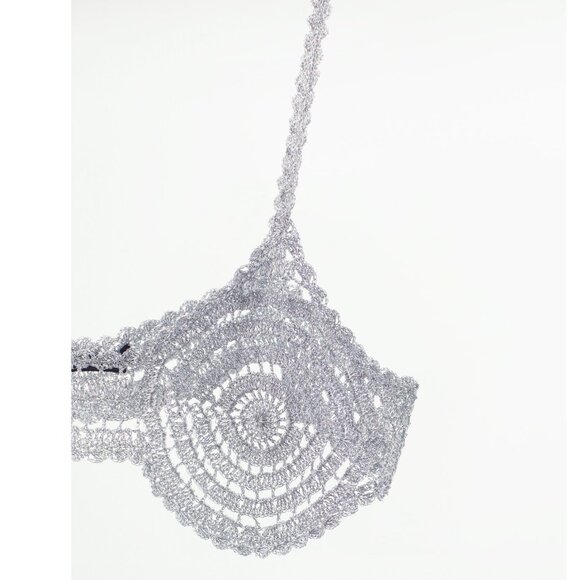 Zara Crochet Top Silver NWT - Picture 6 of 7